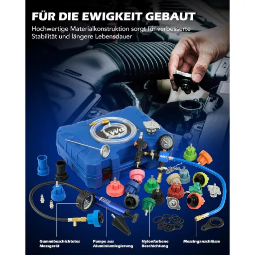 Orion Motor Tech 31 részes hűtőrendszer nyomáspróba készlet teszteléshez és töltéshez