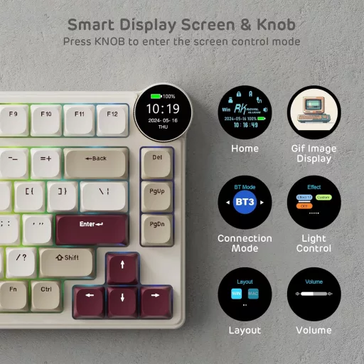 RK ROYAL KLUDGE N80 Mehanička Tipkovnica 75% Bežična Bluetooth USB-C Brown Switch