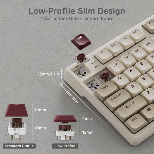 RK ROYAL KLUDGE N80 Mehanička Tipkovnica 75% Bežična Bluetooth USB-C Brown Switch