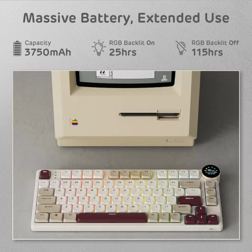 RK ROYAL KLUDGE N80 Mehanička Tipkovnica 75% Bežična Bluetooth USB-C Brown Switch