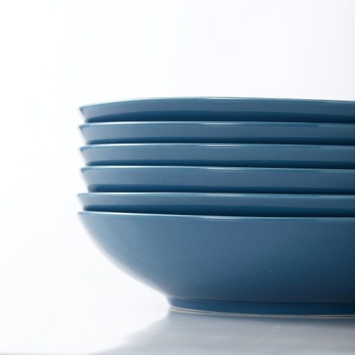 Swuut Kerámia Tésztás Tálkészlet 23 cm - 6 db 1180 ml Nagy Salátás Tál, Mikrohullámú Sütőben Használható, Mosogatógépben Mosható Étkészlet (