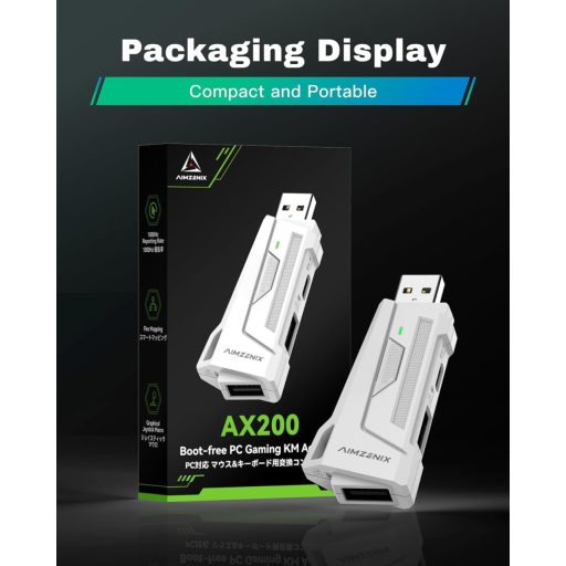 Megadream AX200 Egér és Billentyűzet Adapter PC-hez - MnK Konverter FPS Játékokhoz