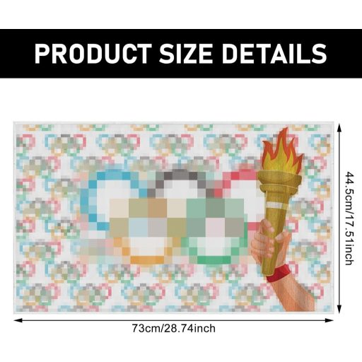 Olimpiai zászlós lábtörlő, 73x44cm, kültéri, csúszásmentes, mosható - SPERMUOY