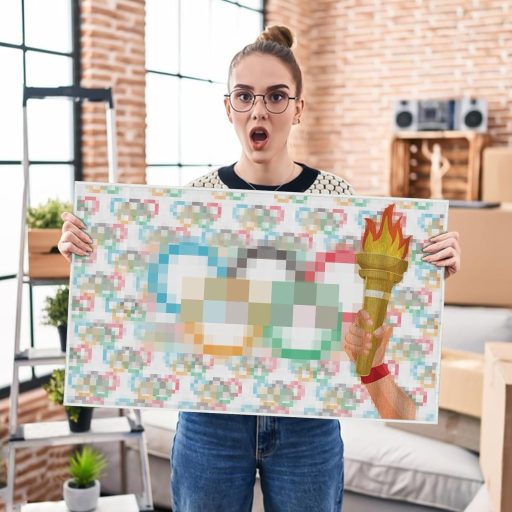 Olimpiai zászlós lábtörlő, 73x44cm, kültéri, csúszásmentes, mosható - SPERMUOY