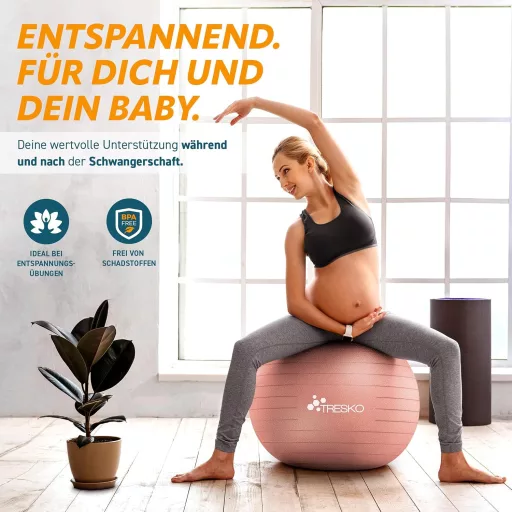 TRESKO Gimnasztikai Labda Légszivattyúval, Yoga Ball, Robusztus Ülőlabda 300 kg