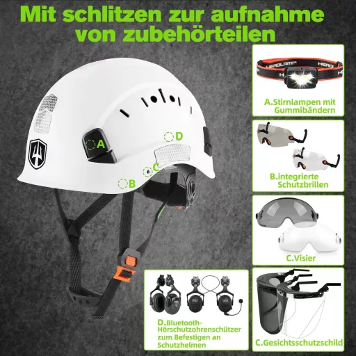 Căști de protecție GREEN DEVIL, cască de lucru ABS, ușoară, ventilată, cască industrială EN397