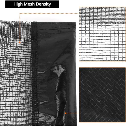 QWORK Trambulin Védőháló 305 cm Átmérőjű Kerti Trambulinhoz, 8 Oszlopos Biztonsági Háló, Csereháló Kiegészítő