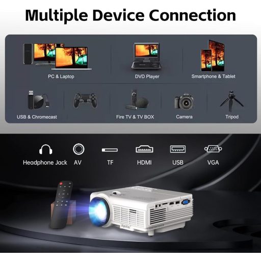 Staratlas Mini Projector 9500L 4K Full HD 1080P Bluetooth házimozi projektor HDMI USB tripod táskával