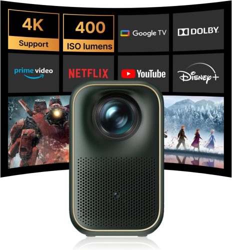 Proiector Inteligent Mini Formovie Page One cu Google TV și Licență Netflix - Full HD 1080P, WiFi 6, Bluetooth 5.3, Focalizare Automată, HDR10, Portabil/Exterior