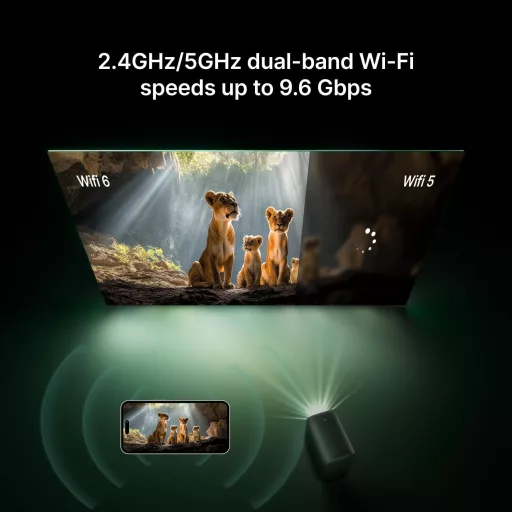 Formovie Page One Mini Okos Projektor Google TV-vel és Netflix Licenccel - Full HD 1080P, WiFi 6, Bluetooth 5.3, Autofókusz, HDR10, Kültéri