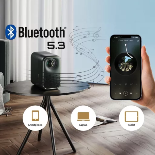 Formovie Page One Mini Smart Projektor s Google TV a Netflix Licenciou - Full HD 1080P, WiFi 6, Bluetooth 5.3, Automatické zaostrovanie, HDR10, Vonkajší