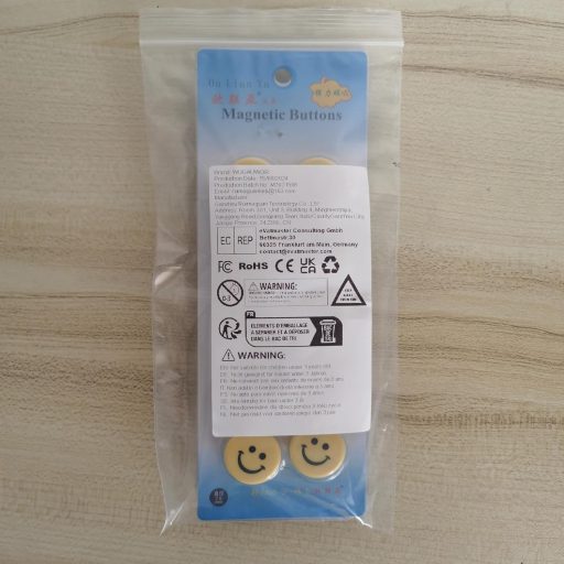 Wugauwor Set de magneți pentru tablă, 20 buc, magneți rotunzi pentru frigider, galbeni și verzi, birou, școală, tablă magnetică, model zâmbitor