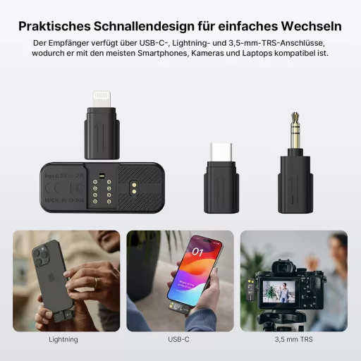 FULAIM X5M Vezeték Nélküli Mikrofon iPhone Android PC DSLR Kamerához Mini Clip-on Mikrofon 4G Felvétellel Videózáshoz Podcasthoz