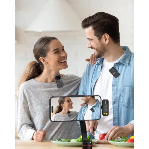 FULAIM X5M Bežični mikrofon za iPhone Android PC DSLR kamere Mini Clip-on Mikrofon sa 4G snimanjem za video snimanje i podcasting