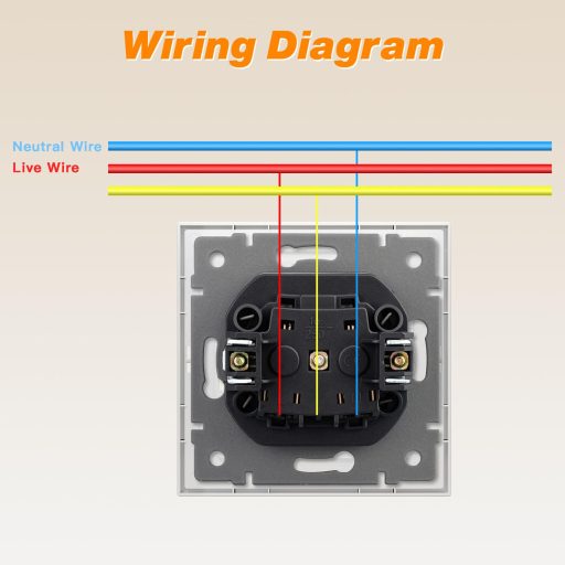 MVAVA EU Szabványos Schuko Konnektor - 80mm Süllyesztett Fekete Fali Aljzat, 16A, 3680W, Hűtőhöz, TV-hez, Légkondicionálóhoz