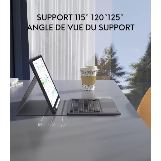 CHESONA iPad Pro 11 Billentyűzet M5/M4 Levehető Trackpad 7 Szín Világítás AZERTY