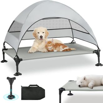   Snagle Paw kutyaágy tetővel, emelt pozíció, vízálló, nagy kutyáknak, kültéri