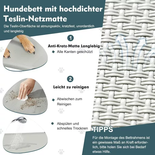 Căsuță/Culcuș pentru câini Snagle Paw cu acoperiș, poziție ridicată, impermeabil, pentru câini mari, de exterior.