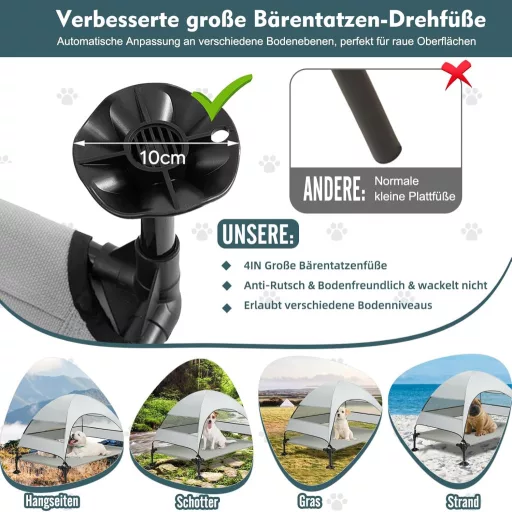 Snagle Paw kutyaágy tetővel, emelt pozíció, vízálló, nagy kutyáknak, kültéri