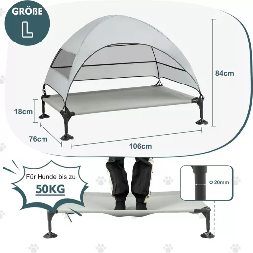 Snagle Paw kutyaágy tetővel, emelt pozíció, vízálló, nagy kutyáknak, kültéri