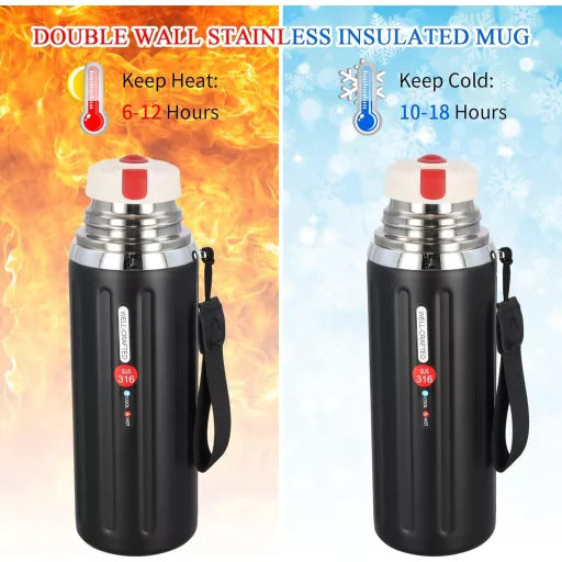 Fangehong 800ml rozsdamentes acél termosz palack teaszűrővel, vákuum szigetelt