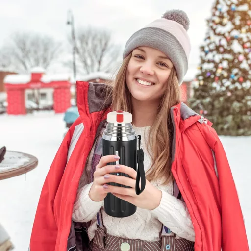 Fangehong 800ml rozsdamentes acél termosz palack teaszűrővel, vákuum szigetelt