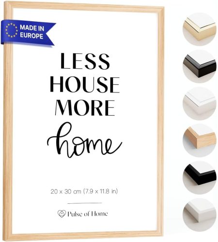 Ramă foto din stejar PULSE of HOME, 20 x 30 cm - Suport subțire pentru poster din stejar european, pentru camera copiilor și living - Ramă foto durabilă din lemn masiv