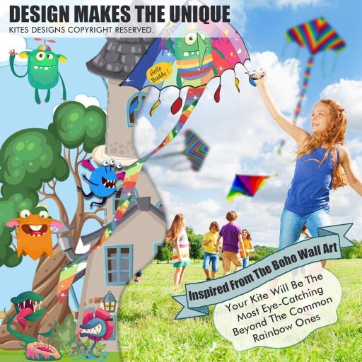 Šarkan RICESTKCN pre deti a dospelých, veľký delta šarkan pre začiatočníkov, s farebným chvostom a 325 metrami šnúry