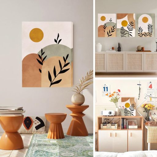 hyidecorart Boho Sage Zöld Absztrakt Falképek Nappalihoz Hálóhoz Konyhához