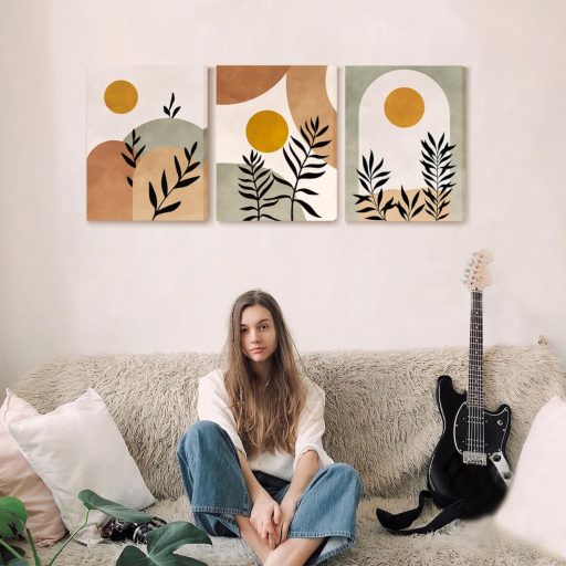 hyidecorart Boho Sage Zöld Absztrakt Falképek Nappalihoz Hálóhoz Konyhához