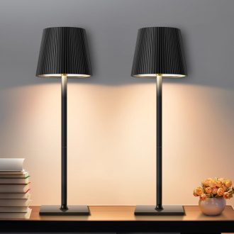   Riokko LED asztali lámpa 5200 mAh akkumulátor, érintésvezérlés, 3 színhőmérséklet, IP54 vízálló, 2 db, fekete