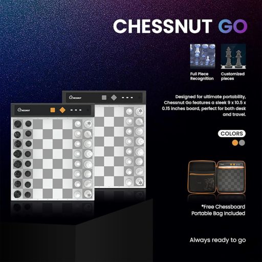 Șah electronic portabil Chessnut Go Ultimate cu piese magnetice, portocaliu