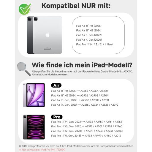 Nuflaz X7 Tipkovnička Futrola za iPad Air 11" (M2/M3) i Pro 11" (1.-4. gen) Tablete - QWERTZ Njemački Raspored, s Trackpadom, Magnetsko Pričvršćivanje