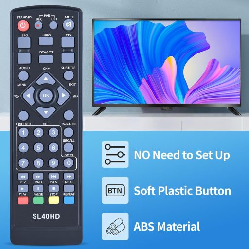 TCNOUMT Távirányító SL 40 HD Kompatibilis Comag M01 SL40HD HD25 EVOLVEO Scorpio DT-3010 Telesystem F-21 Dyon Galaxy Predator Maximum S2000 S