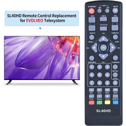 TCNOUMT Távirányító SL 40 HD Kompatibilis Comag M01 SL40HD HD25 EVOLVEO Scorpio DT-3010 Telesystem F-21 Dyon Galaxy Predator Maximum S2000 S