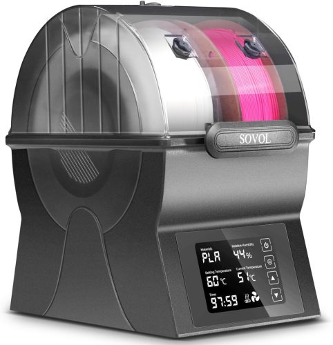 Sovol SH02 Filament Szárító, 2 Tekercses 3D Nyomtató Szálszárító PTC Fűtéssel, Érintőképernyős Filament Tároló Doboz, PLA PETG TPU ABS 1.75/