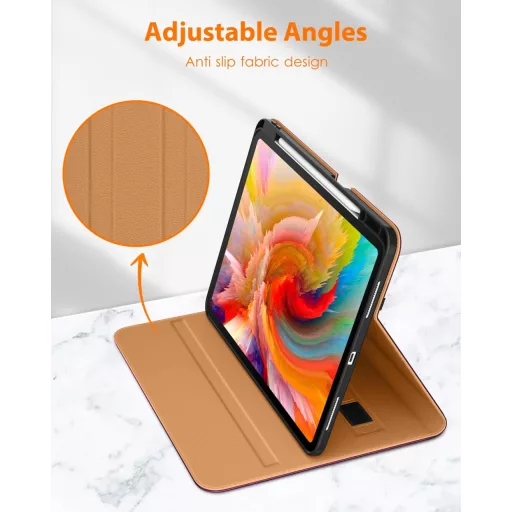 DTTO iPad Pro 13" (M5/M4) Bőr Tok Ceruzatartóval, Lila