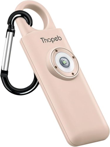 Breloc cu alarmă personală Thopeb - Sirenă puternică de 130 dB, Lumină stroboscopică, Alertă de urgență pentru vârstnici, femei, studenți - Rezistent la apă, Baterie