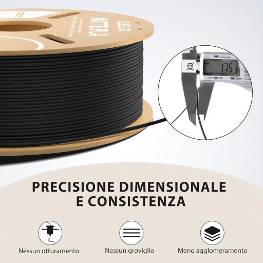 ELEGOO PLA Matte Black 3D nyomtató filament 1kg 1,75mm
