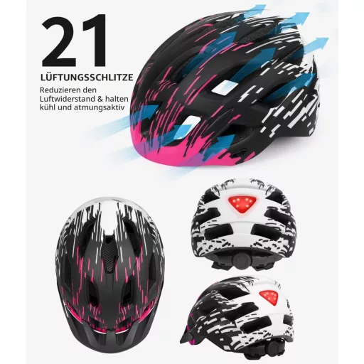 Tadpole Kerékpáros Sisak LED Lámpával Felnőtteknek 57-62 cm