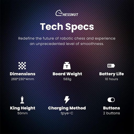 Chessnut Go Ultimate, șah electronic portabil cu piese magnetice, gri