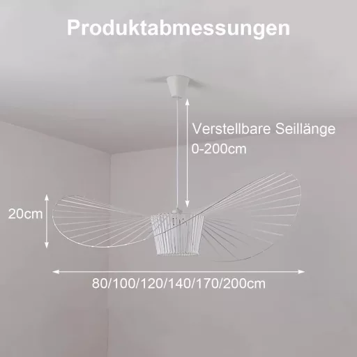 HRGKLMN Vertigo függőlámpa E27 magasságállítható vintage fehér 80cm nappali hálószoba