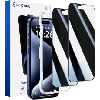   SYNCWIRE ochranné sklo na iPhone 15 Pro Max, 2 ks, tvrdosť 9H, ochrana celého displeja