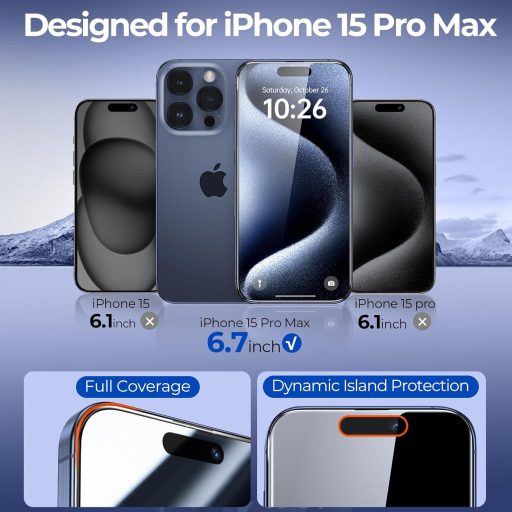 SYNCWIRE iPhone 15 Pro Max üvegfólia 2db 9H keménység teljes képernyő védelem