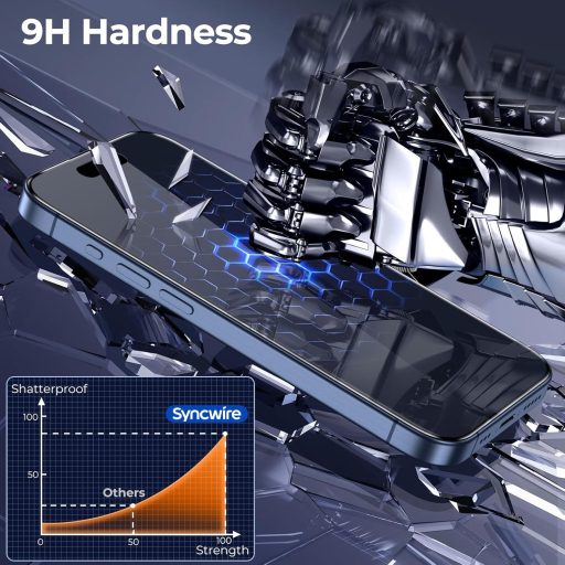 SYNCWIRE iPhone 15 Pro Max üvegfólia 2db 9H keménység teljes képernyő védelem
