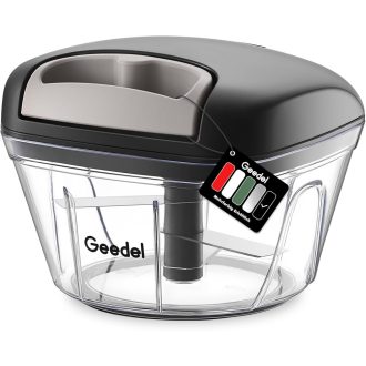   Geedel Hagymavágo 500ml Zsinóros Zöldségaprító Rozsdamentes Acél Pengékkel Kézi Multifunkciós Aprítógép Hagyma Fokhagyma Dió