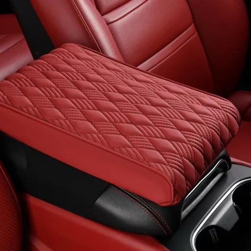 Adunsiaoto Autó Középkonzol Védőhuzat Vízálló Bőr Karfa Párna Bordó