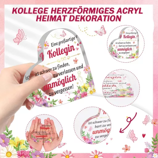 HOWAF Nyugdíjazási Ajándék Szív Alakú Akril Kulcstartó Búcsúajándék Kollégáknak Munkahelyváltáshoz Otthoni Dekoráció