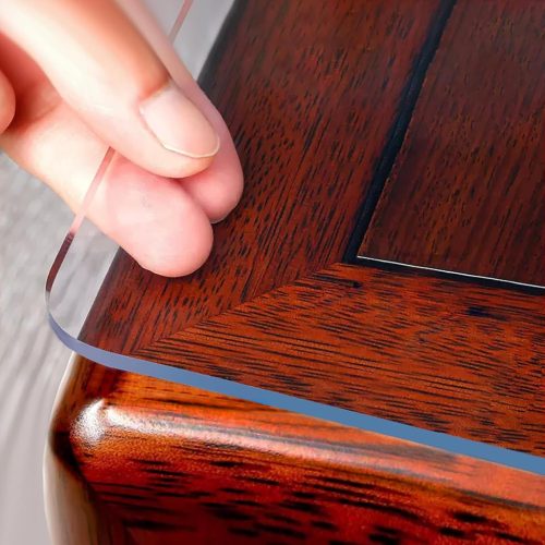 OstepDecor Priehľadná ochranná fólia na stôl 2 mm - 100x200 cm Vodoodolný PVC obrus, Krištáľovo čistá podložka na písací stôl do domácnosti a kancelárie