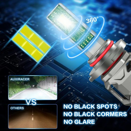 AUXIRACER HB3/9005 LED svetlomet 3000LM 120W 6500K biela náhradná sada do auta bez chybových hlásení